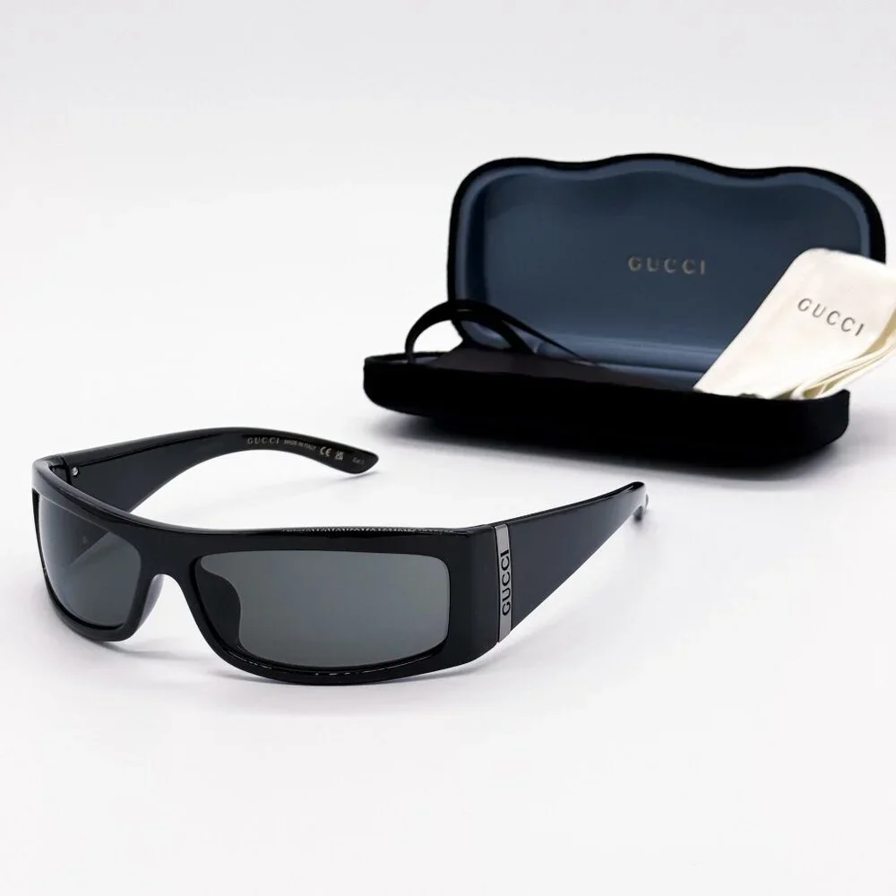 NEW GUCCI SUNGLASSES GG1492SA 001 BLACK UNISEX EYEWEAR - Picture 2 of 9